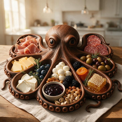 Wooden Octopus Serving Tray