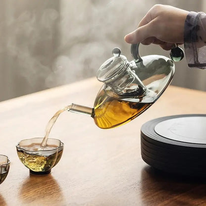 Glass Teapot with Infuser – Electric Glass Tea Kettle & Hot Tea Maker with Handle