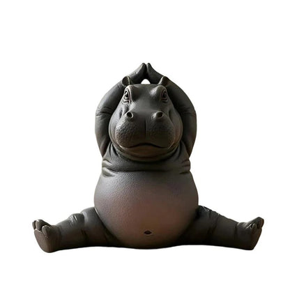 Yoga Hippo Statue Home & Office Decor - Set 8 Pieces