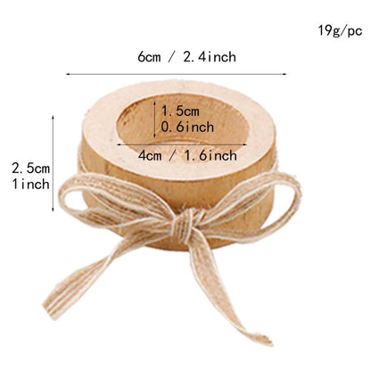 Rustic Wooden Candle Holder Set – 3pcs, 2 Styles