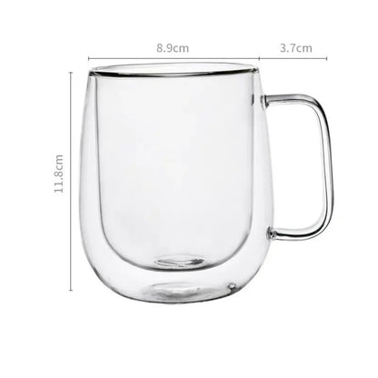 Double Wall Glass Coffee Mug – Heat Resistant
