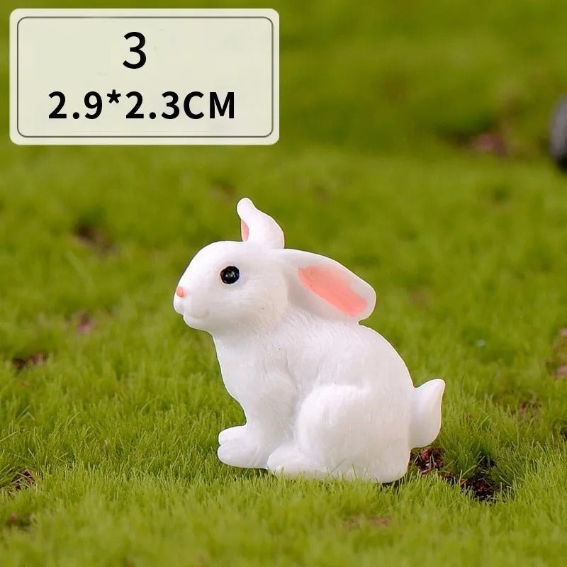 12-Piece Mini Bunny Figurine Set