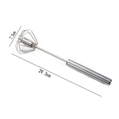 Semi-Automatic Stainless Steel Egg Beater – Hand Push Rotary Whisk