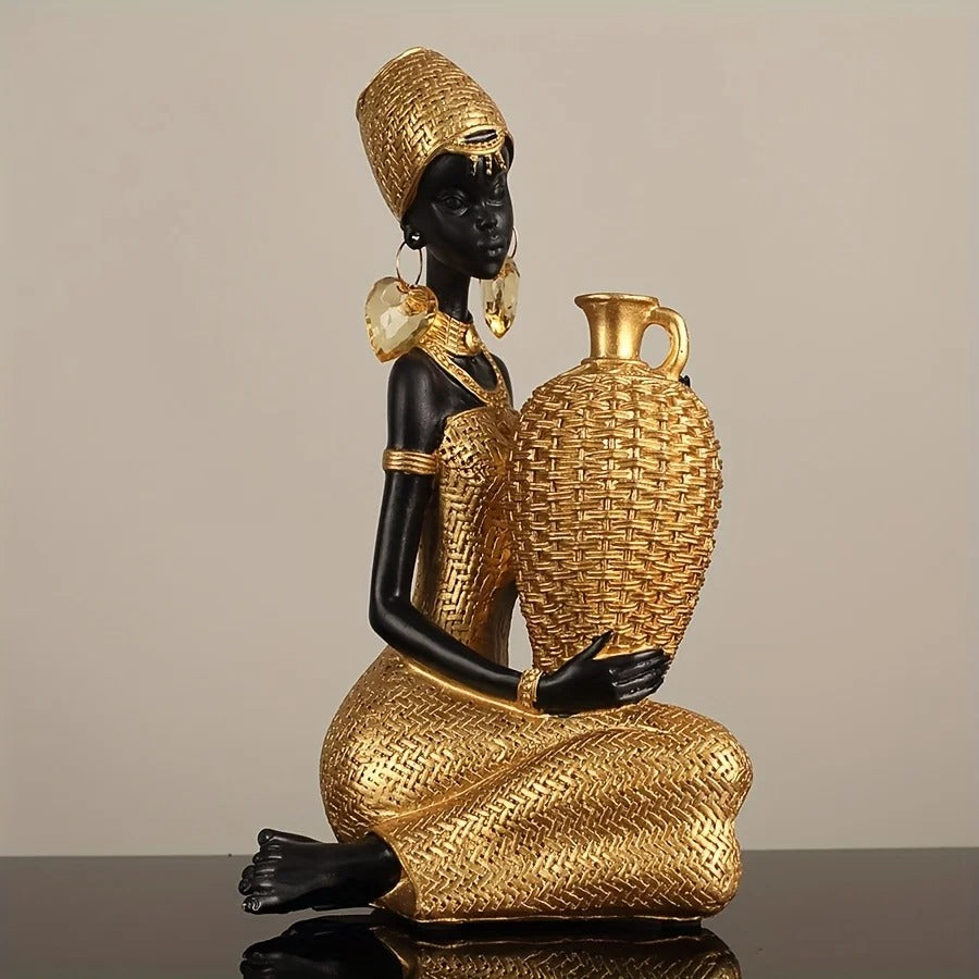 3-Piece African Lady Figurine Set