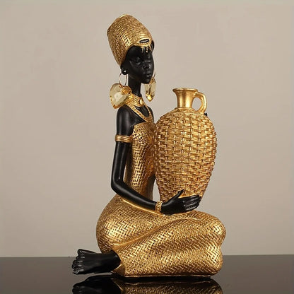 3-Piece African Lady Figurine Set