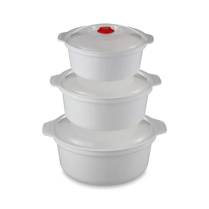 Microwave-Safe Plastic Bowl Set with Lids – 3pcs