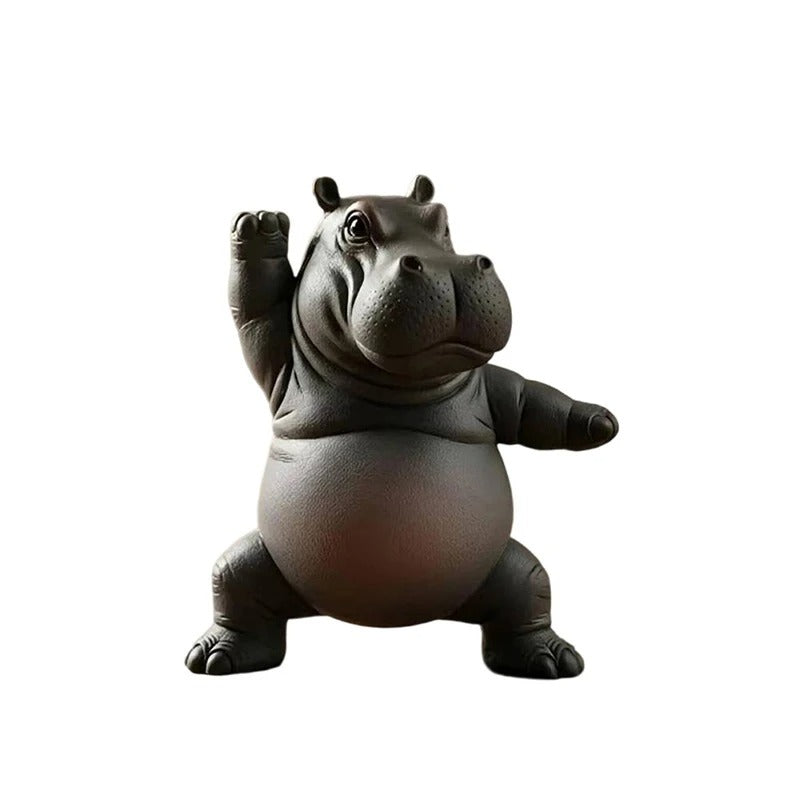 Yoga Hippo Statue Home & Office Decor - Set 8 Pieces