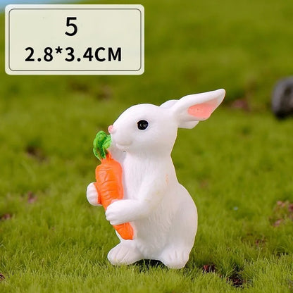 12-Piece Mini Bunny Figurine Set