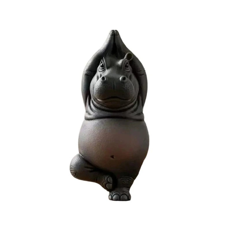 Yoga Hippo Statue Home & Office Decor - Set 8 Pieces