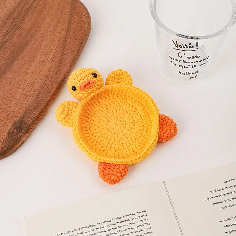2 Matching Animal Crochet Cup Coasters