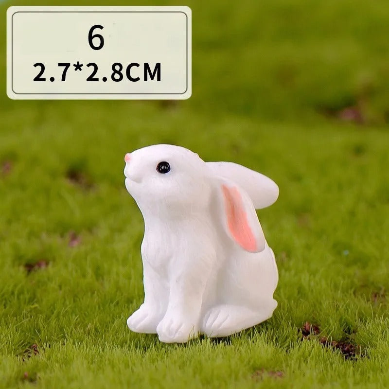 12-Piece Mini Bunny Figurine Set