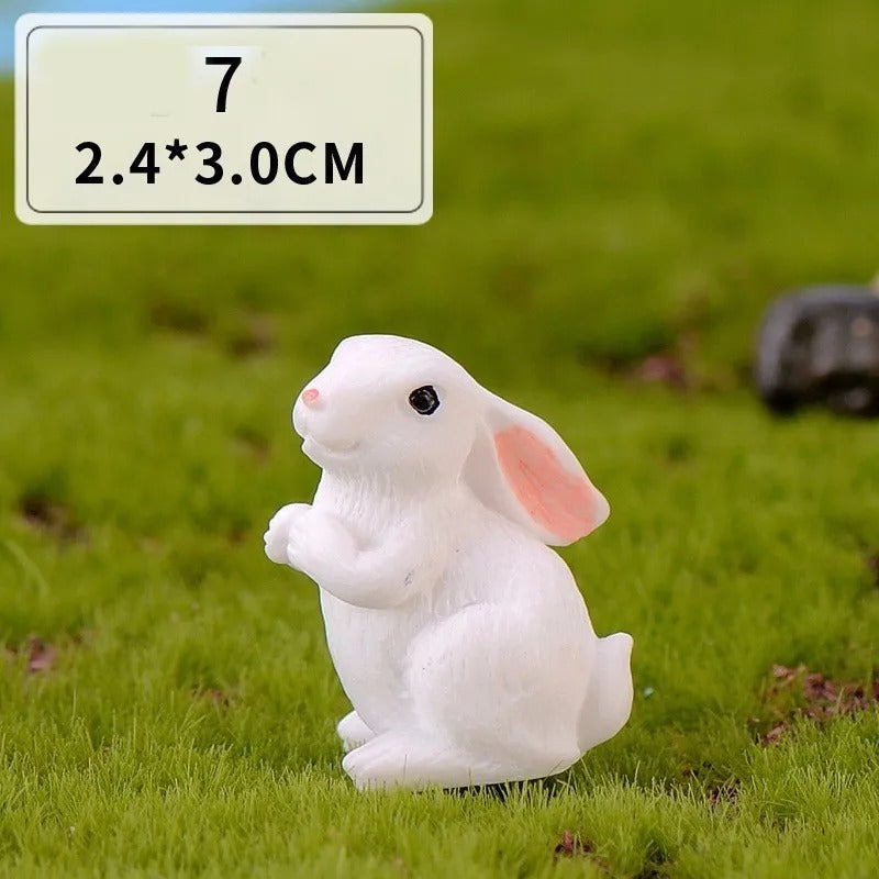 12-Piece Mini Bunny Figurine Set