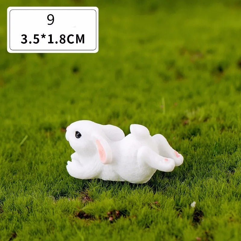 12-Piece Mini Bunny Figurine Set