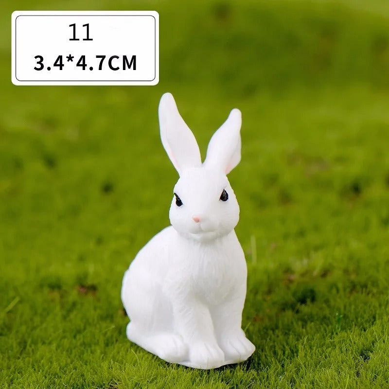 12-Piece Mini Bunny Figurine Set