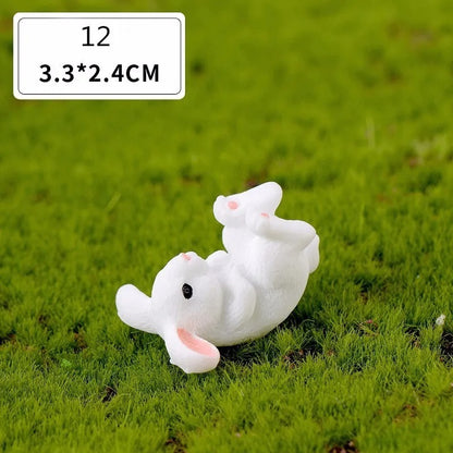 12-Piece Mini Bunny Figurine Set