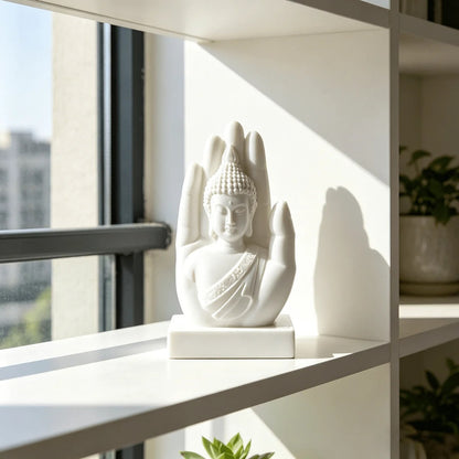 Palm Buddha Statue – Zen Meditation