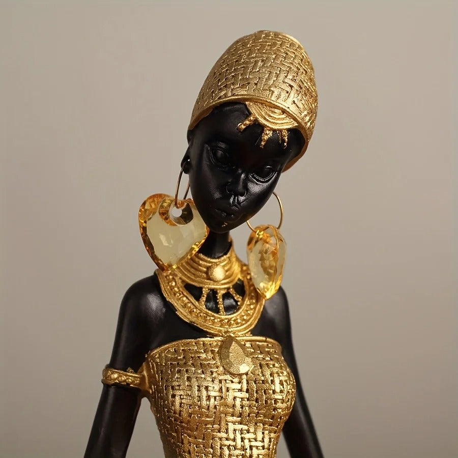 3-Piece African Lady Figurine Set