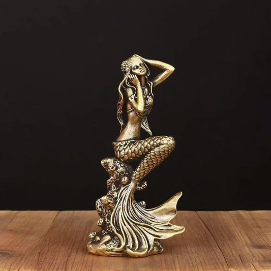 Golden Mermaid Sculpture