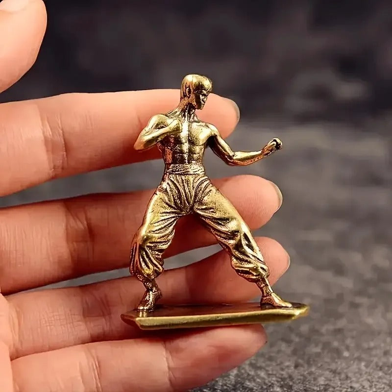 Brass Martial Arts Fighter Sculpture