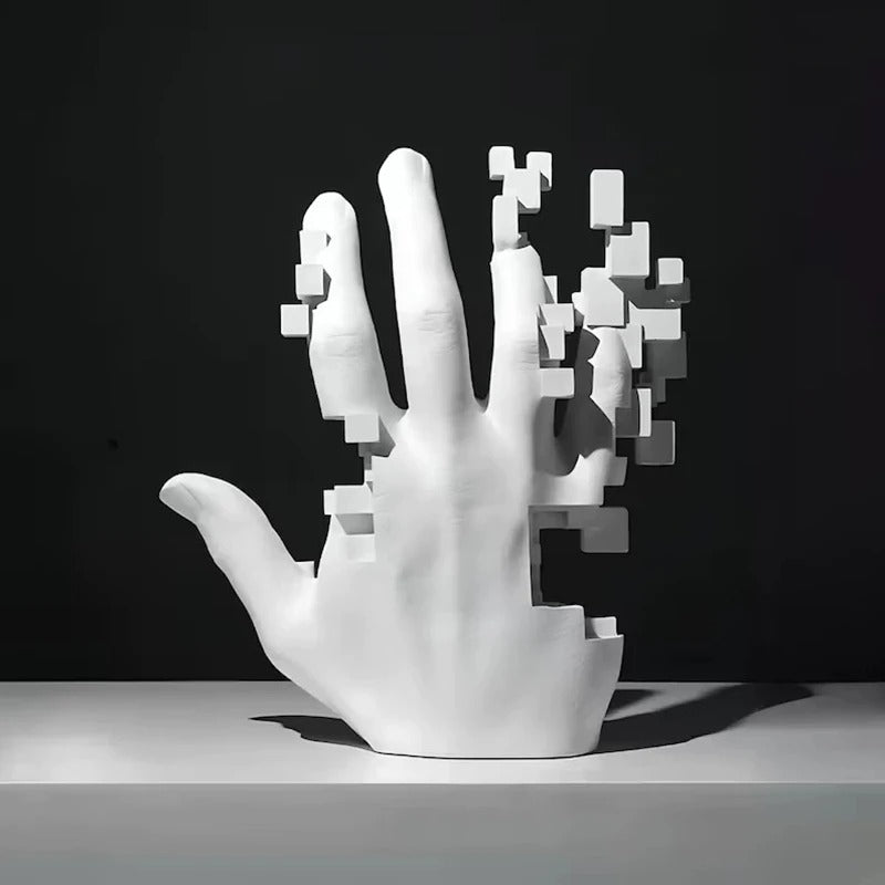 Pixel Hand Sculpture