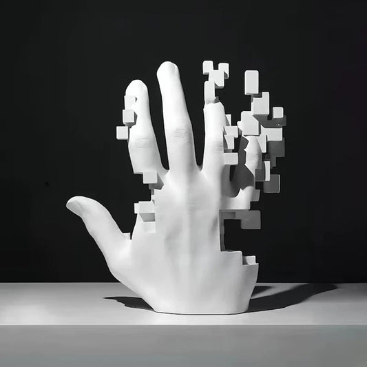 Pixel Hand Sculpture