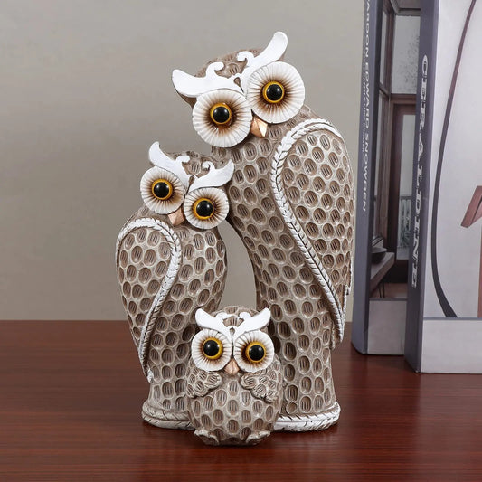 Cute Owl Family Figurine - 3pcs