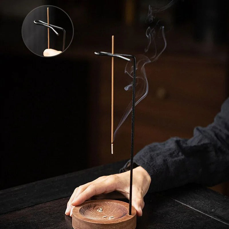 Floating Incense Burner with Wooden Tray