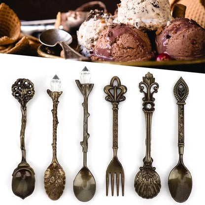6-Piece Vintage Cutlery Set – Zinc Alloy Spoons