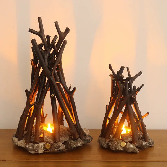 Retro Bonfire Night Light – Tree Branch Style LED Decor