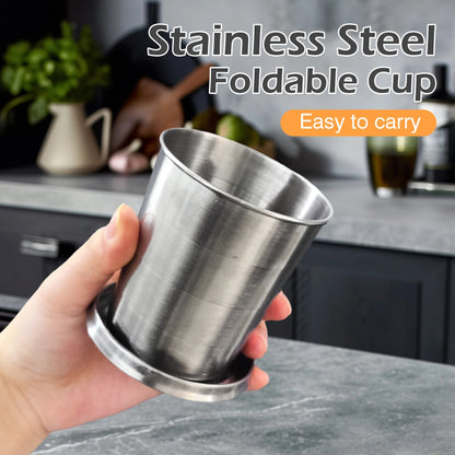 Portable Folding Stainless Steel Drinking Cup