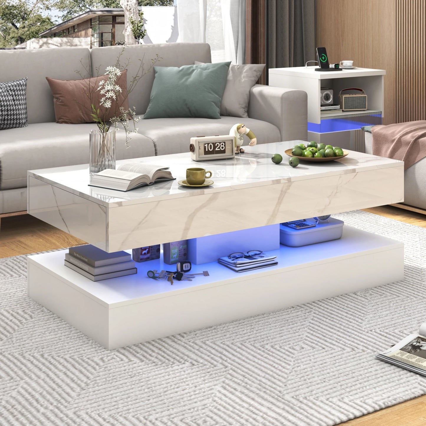 LED Coffee Table with Storage