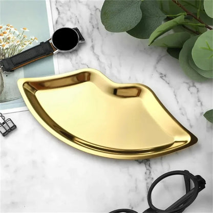 Korean Style Lip-Shaped Metal Tray