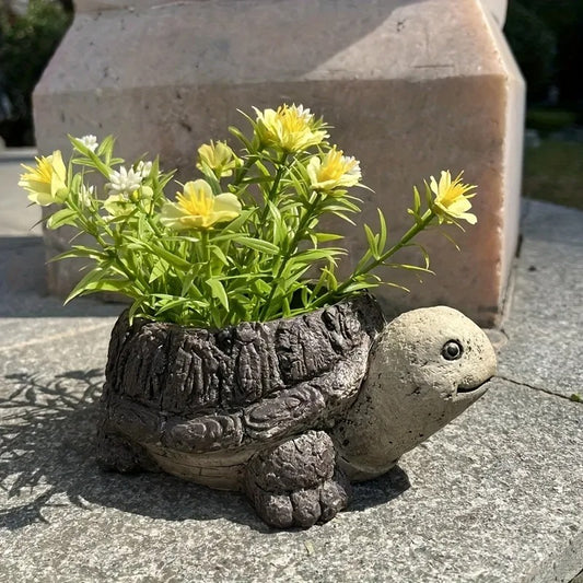Mini Turtle Resin Flower Pot - Cute Succulent Planter