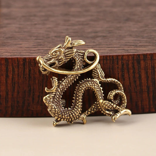 Retro Brass Dragon Figurine – Wealth & Prosperity Decor