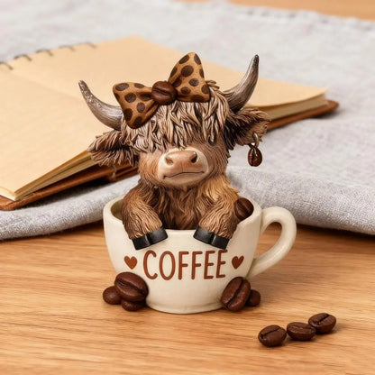 Cute Highland Cow Coffee Figurine (2 Styles)