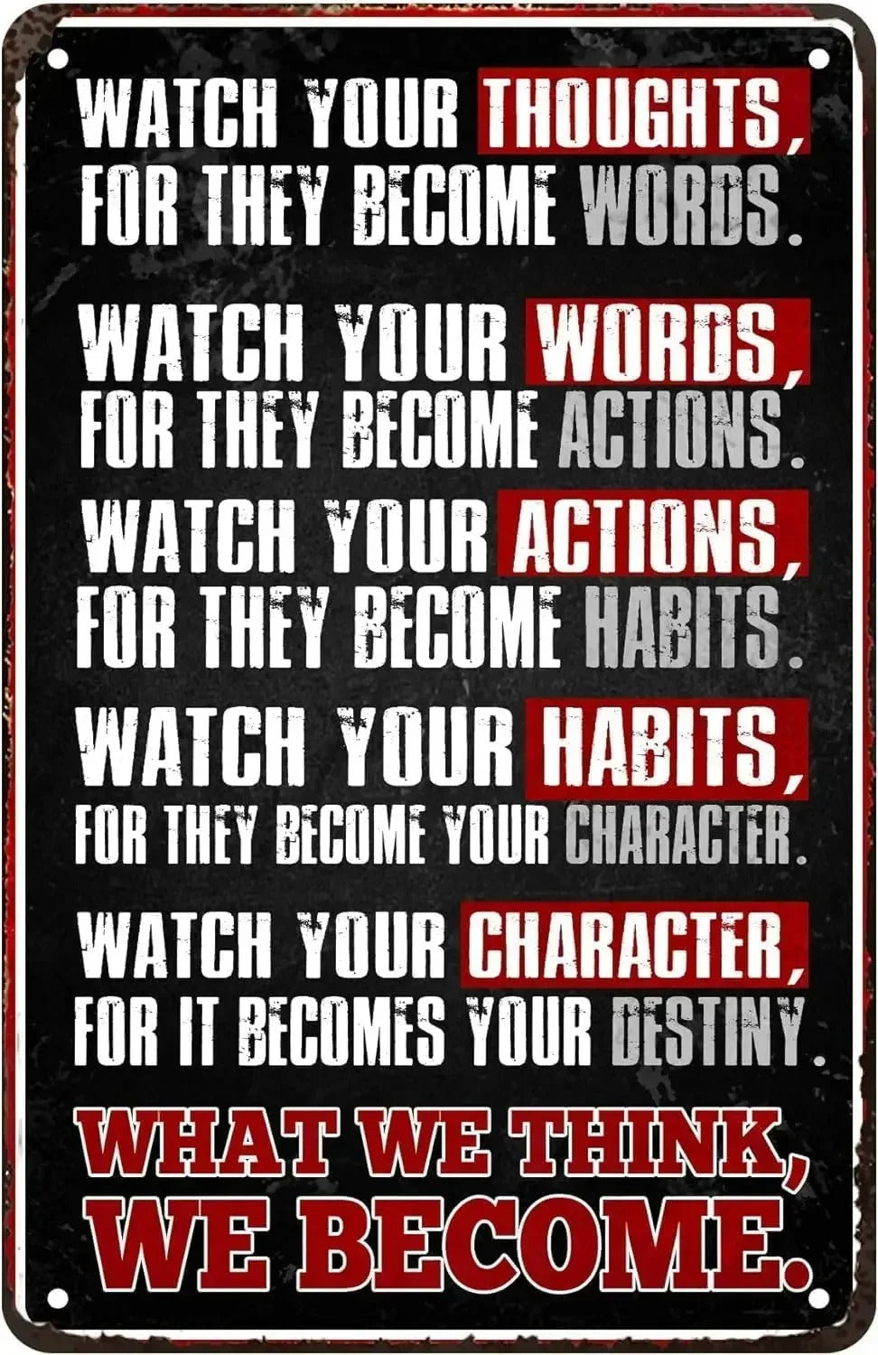 Motivational Metal Wall Sign