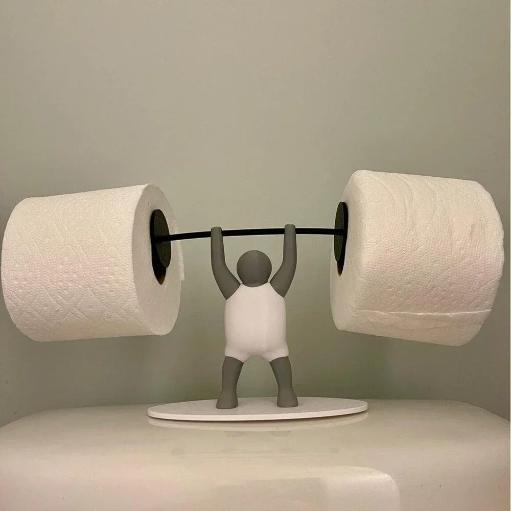 Funny Weightlifting Toilet Paper Holder