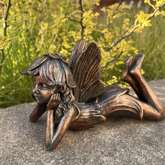 Lying Garden Fairy Figurine