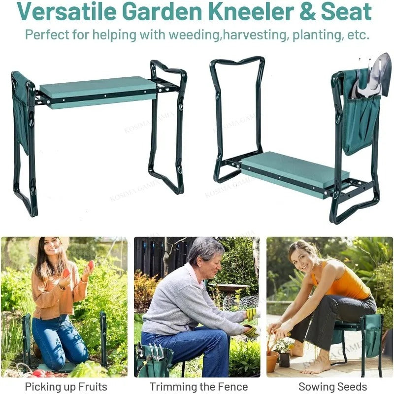2-in-1 Garden Kneeler & Seat - with tool pockets