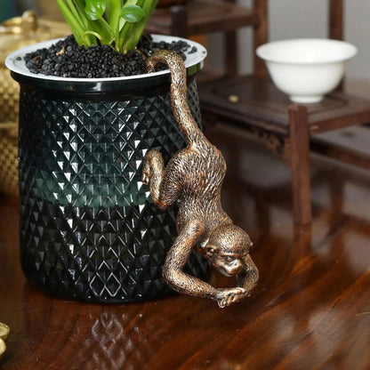 Hanging Bonsai Monkey Statue – Resin Garden & Home Decor