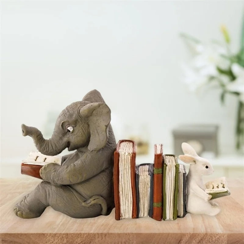 Elephant & Rabbit Bookend Set