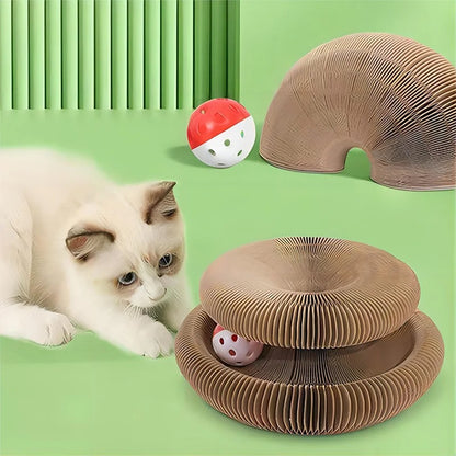 Foldable Cat Scratching Board  With Bell Ball