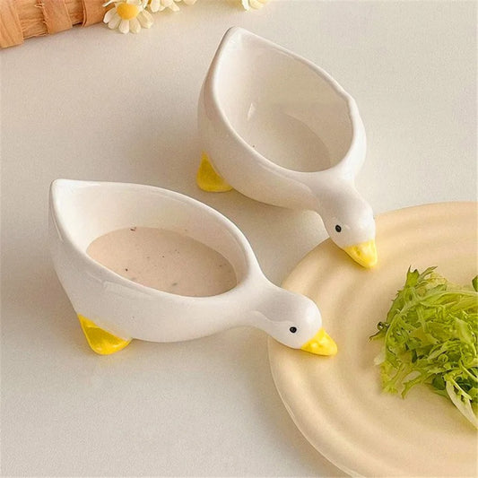 2-Piece Ceramic Duck Dipping Bowl Set