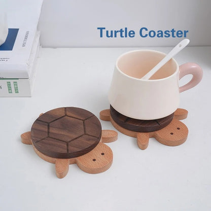 Cute Wooden Turtle Coaster