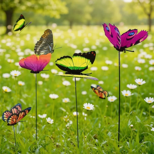 24pcs Glow-in-the-Dark Butterfly Garden Stakes