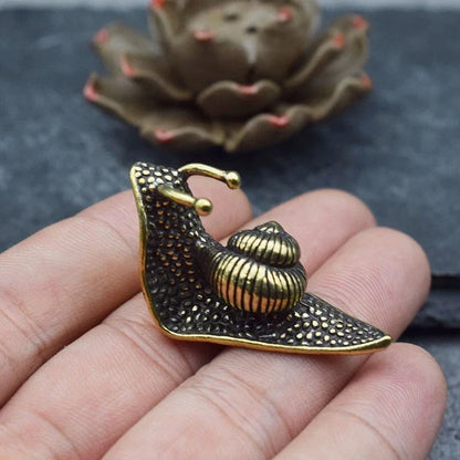 Lucky Bronze Mini Snail Figurine