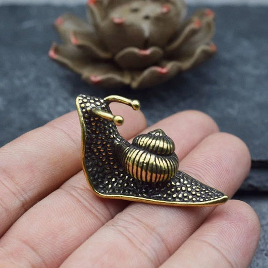 Lucky Bronze Mini Snail Figurine