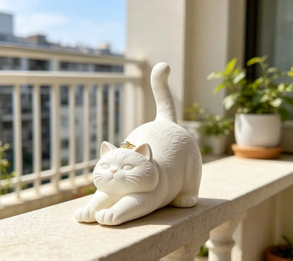 Adorable White Cat Figurine for Home