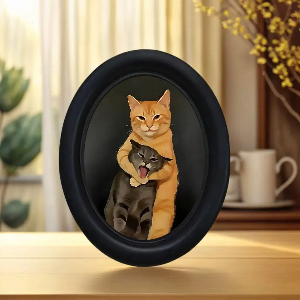 Funny Fighting Cat Desk Decor
