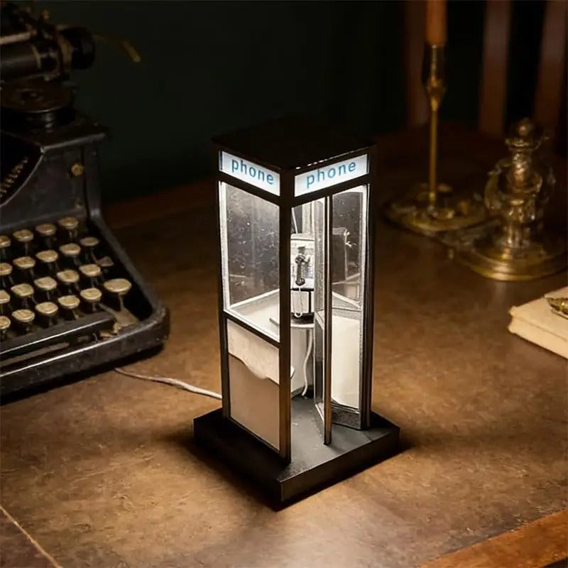 Vintage Phone Booth With Light